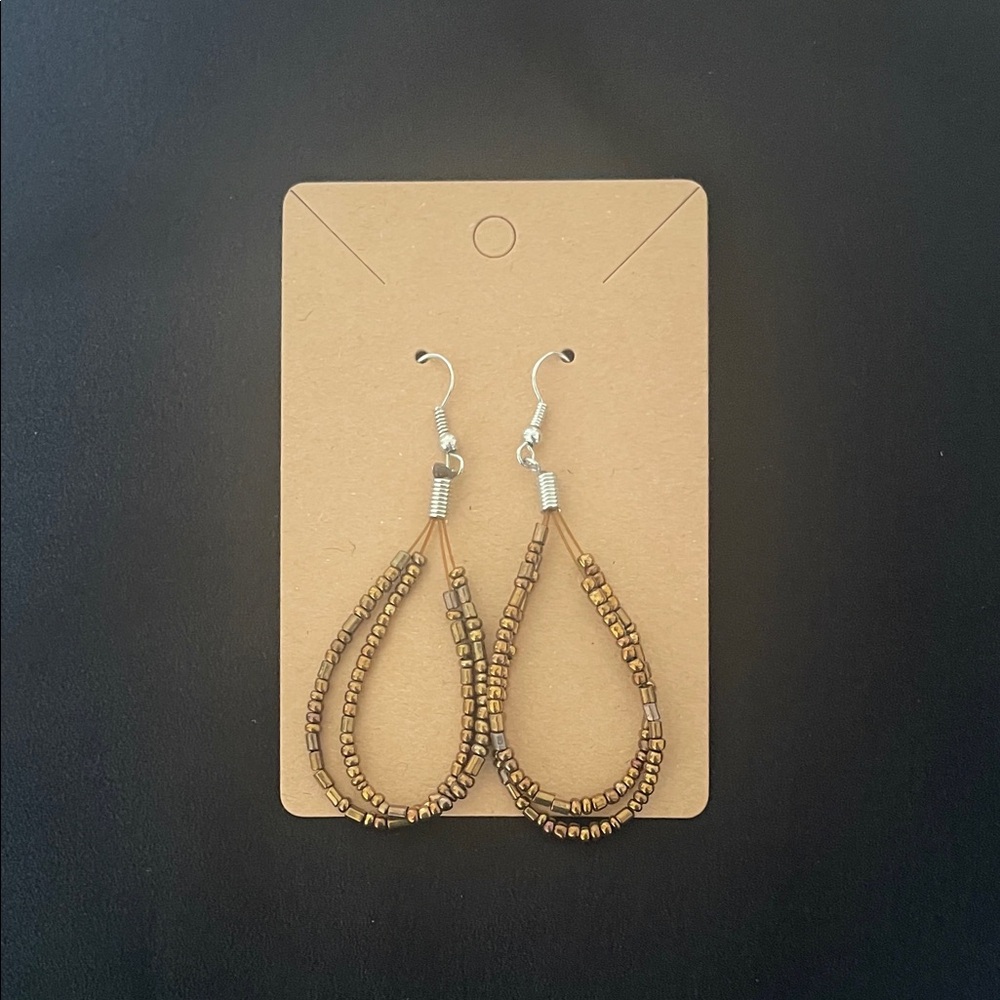 Elegant Brown Beaded Earrings